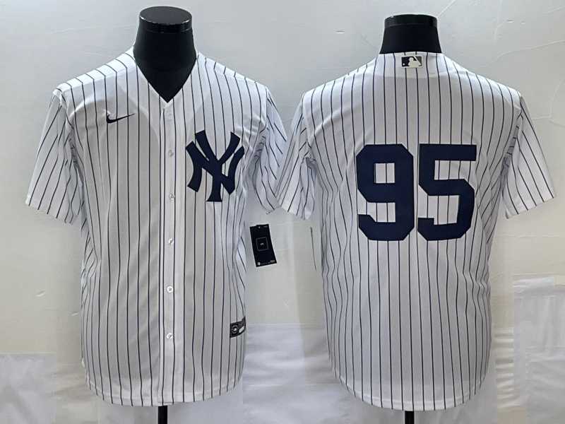 Men%27s New York Yankees #95 Oswaldo Cabrera White Stitched Nike Cool Base Throwback Jersey